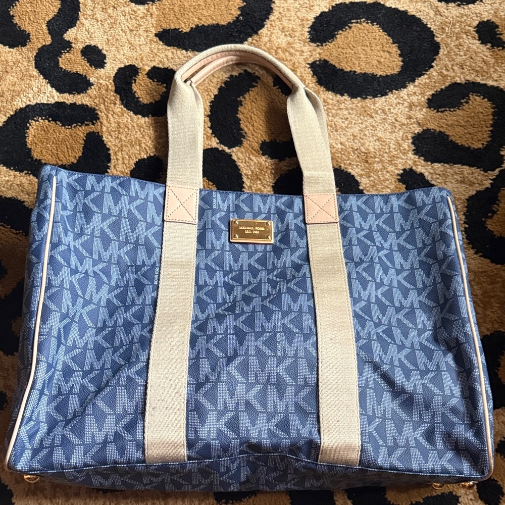 Michael Kors Denim Blue Monogram Tote